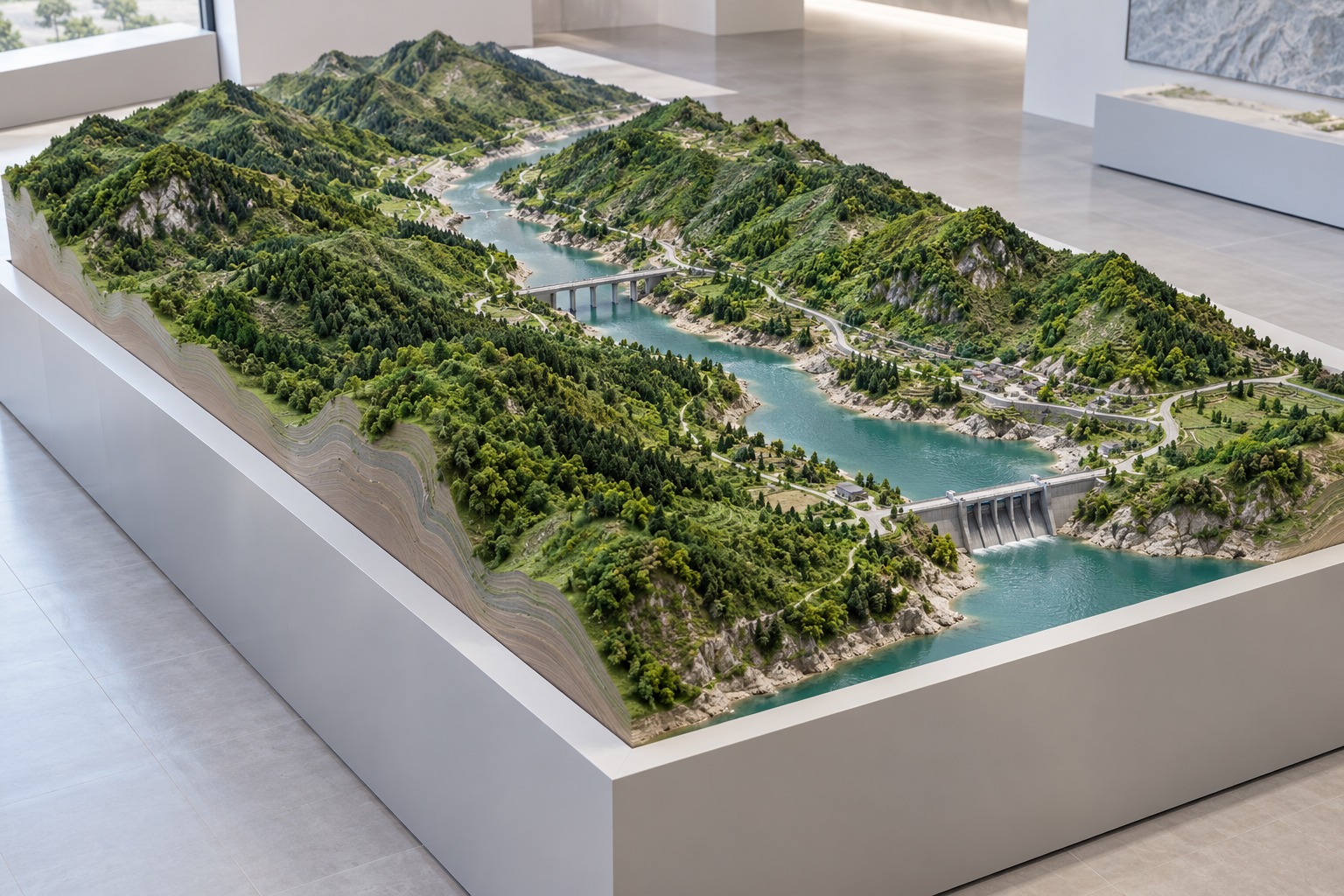 绿色山体地形模型效果示意